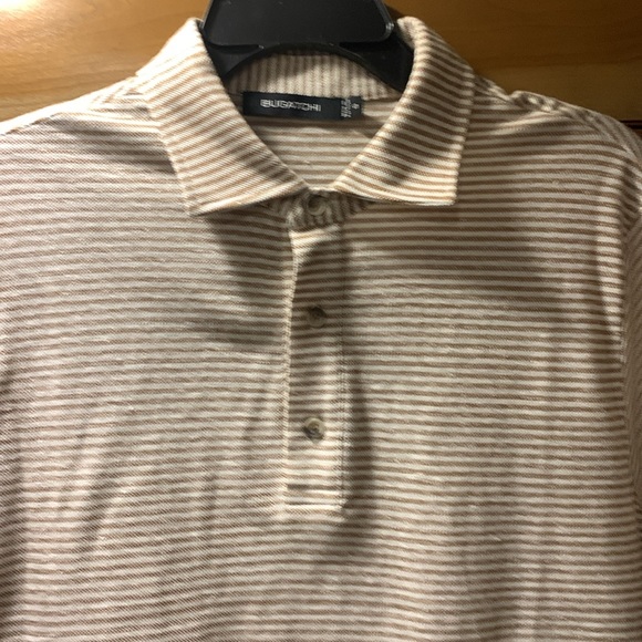 NWOT Bugatchi Stripe Cotton & Linen Polo Size Small - Picture 2 of 6
